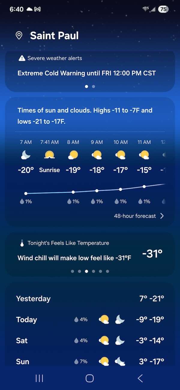 weather app screen print