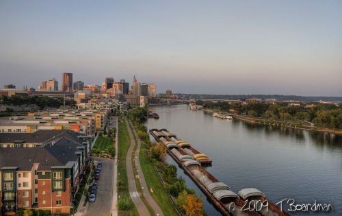 Barges on the Mississippi River